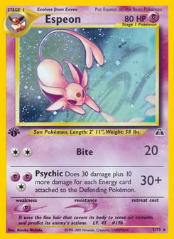 1st Edition Espeon 1/75, Neo Discovery