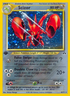 1st Edition Scizor 10/75, Neo Discovery