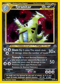 1st Edition Tyranitar 12/75, Neo Discovery