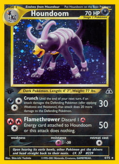 1st Edition Houndoom 4/75, Neo Discovery