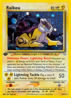 1st Edition Raikou 13/64, Neo Revelation