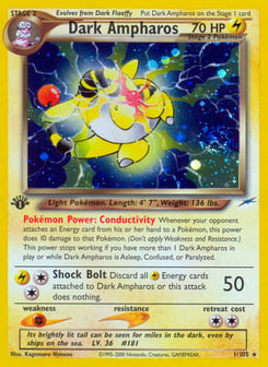1st Edition Dark Ampharos 1/105, Neo Destiny