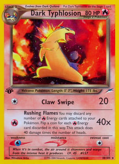 1st Edition Dark Typhlosion 10/105, Neo Destiny