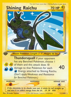 1st Edition Shining Raichu 111/105, Neo Destiny