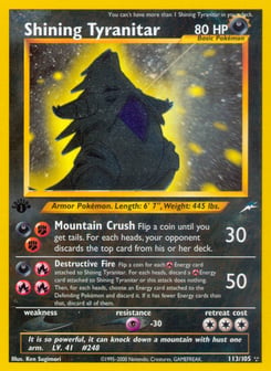 1st Edition Shining Tyranitar 113/105, Neo Destiny