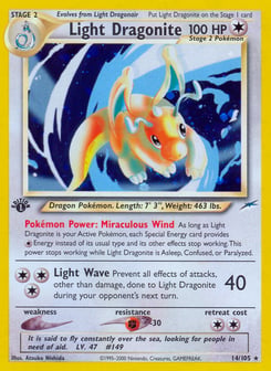 1st Edition Light Dragonite 14/105, Neo Destiny