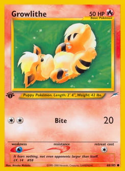 1st Edition Growlithe 68/105, Neo Destiny