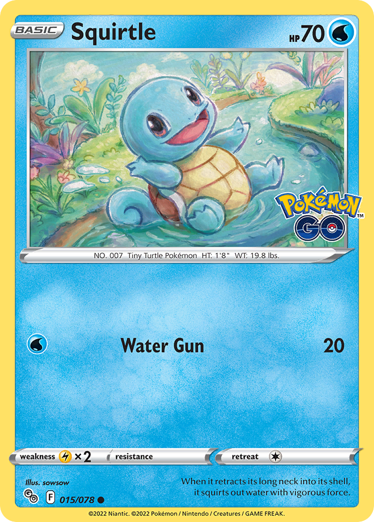 Squirtle 15/78, Pokémon GO Pokémon card