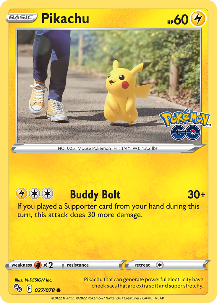 Pikachu 27/78, Pokémon GO Pokémon card