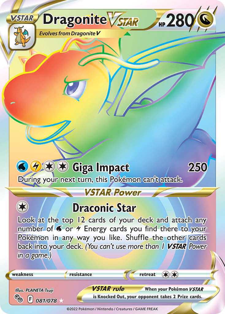 Dragonite VSTAR 81/78, Pokémon GO Pokémon card
