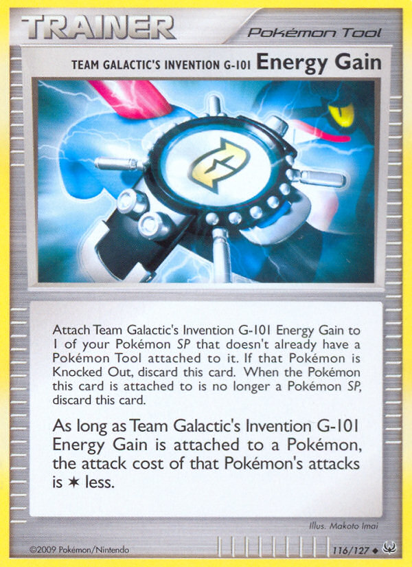 Team Galactic's Invention G-101 Energy Gain 116/127, Platinum Pokémon card