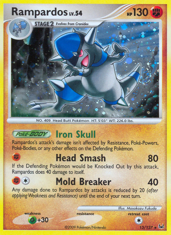 Rampardos 13/127, Platinum Pokémon card