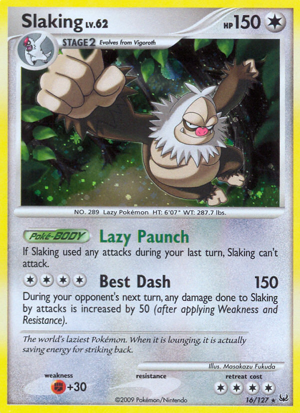 Slaking 16/127, Platinum Pokémon card