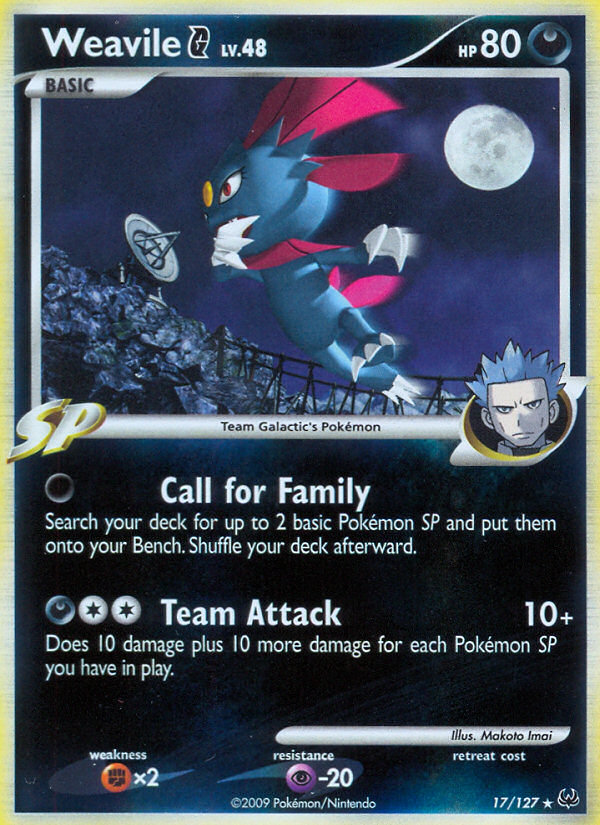 Weavile G 17/127, Platinum Pokémon card
