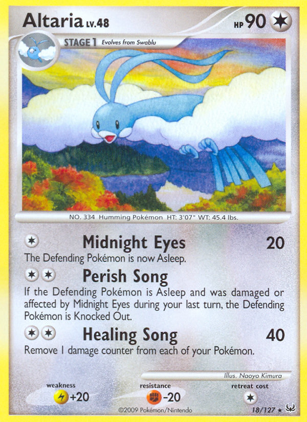 Altaria 18/127, Platinum Pokémon card