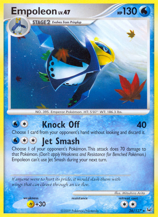 Empoleon 26/127, Platinum Pokémon card
