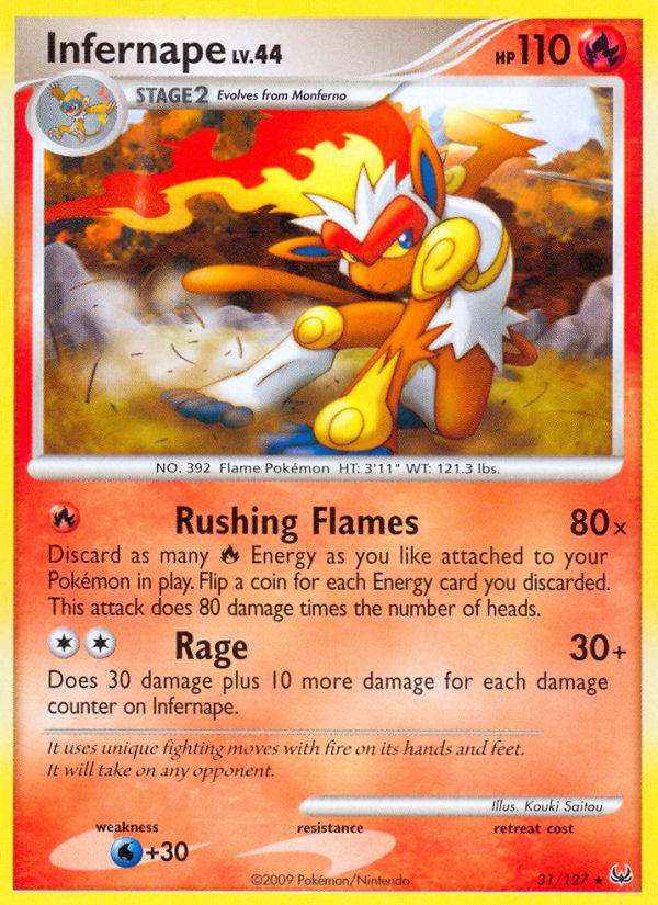 Infernape 31/127, Platinum Pokémon card