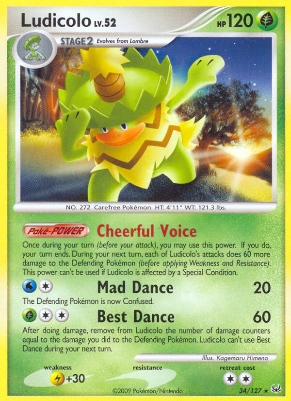 Ludicolo 34/127, Platinum Pokémon card