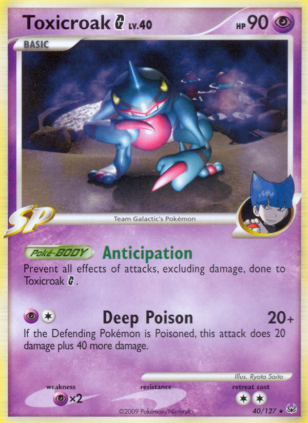 Toxicroak G 40/127, Platinum Pokémon card