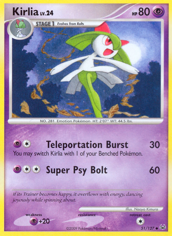Kirlia 51/127, Platinum Pokémon card