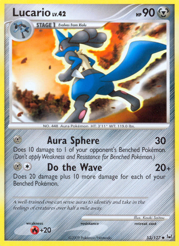 Lucario 53/127, Platinum Pokémon card