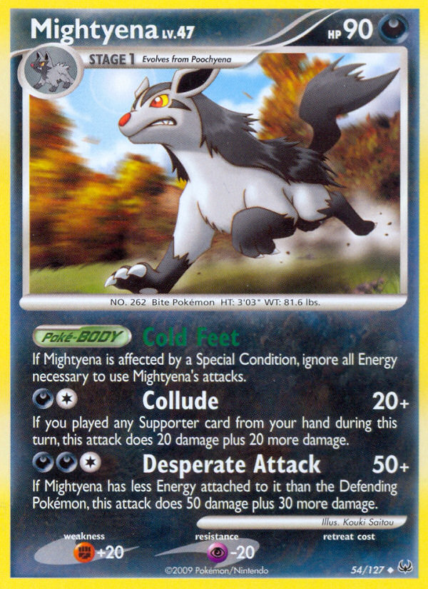 Mightyena 54/127, Platinum Pokémon card