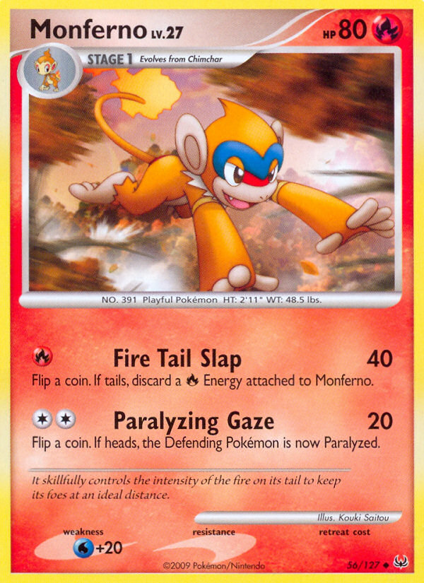 Monferno 56/127, Platinum Pokémon card
