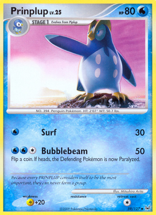Prinplup 59/127, Platinum Pokémon card