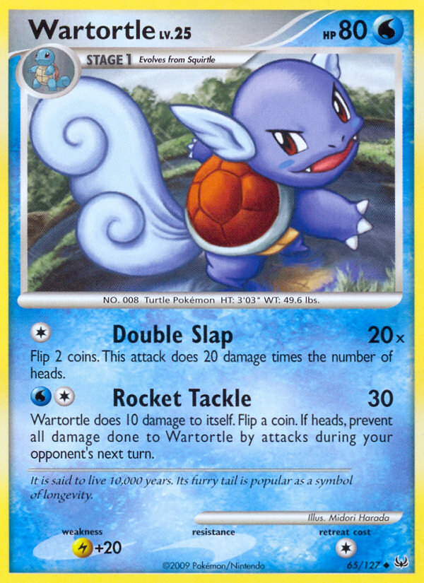 Wartortle 65/127, Platinum Pokémon card