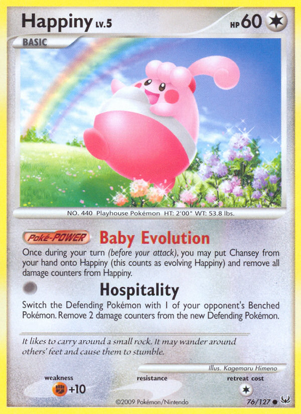 Happiny 76/127, Platinum Pokémon card