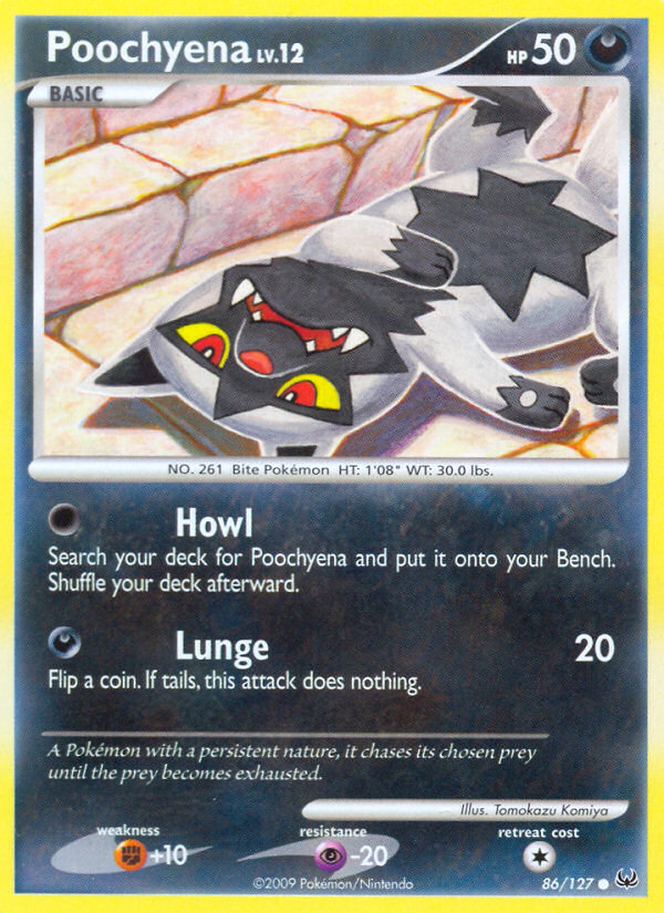Poochyena 86/127, Platinum Pokémon card
