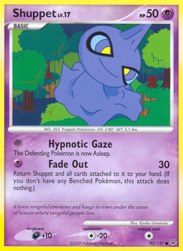Shuppet 92/127, Platinum Pokémon card