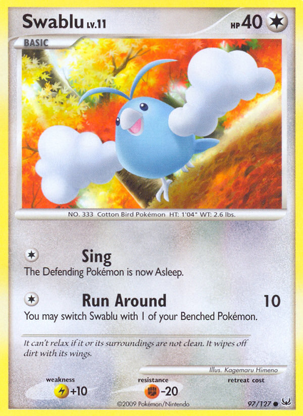 Swablu 97/127, Platinum Pokémon card