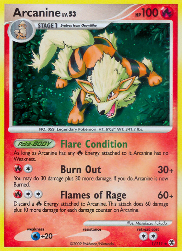 Arcanine 1/111, Rising Rivals Pokémon card