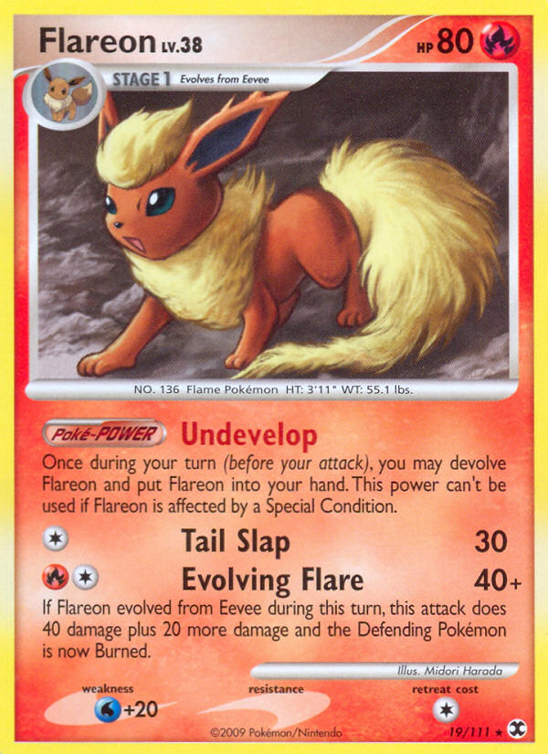 Flareon 19/111, Rising Rivals Pokémon card
