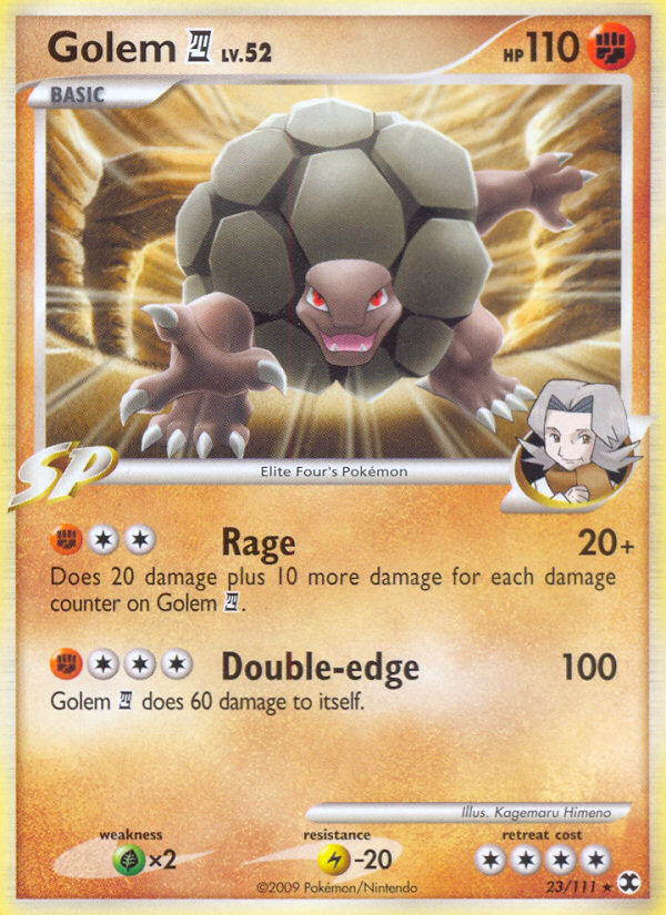 Golem E4 23/111, Rising Rivals Pokémon card