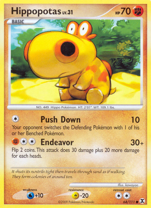 Hippopotas 64/111, Rising Rivals Pokémon card