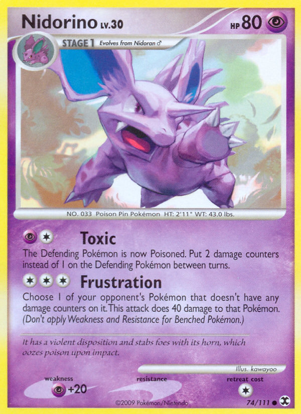 Nidorino 74/111, Rising Rivals Pokémon card