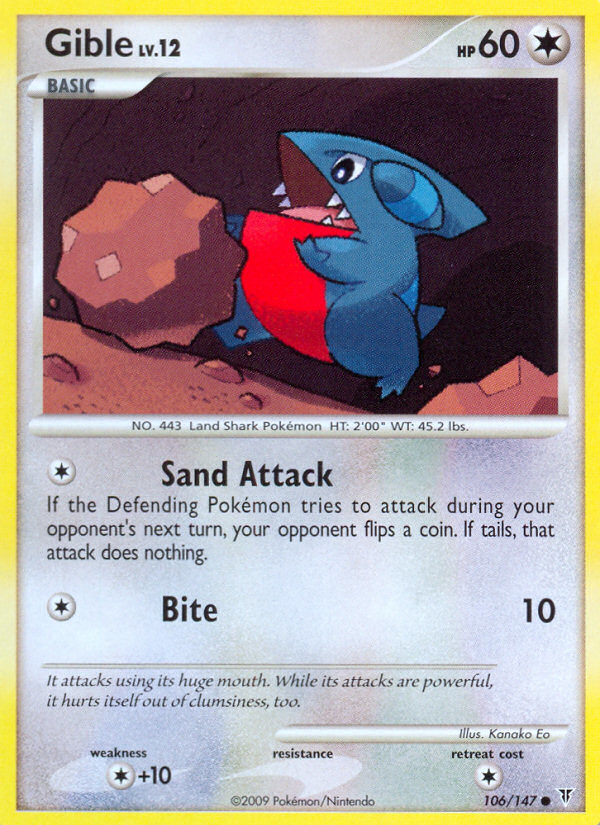 Gible 106/147, Supreme Victors Pokémon card