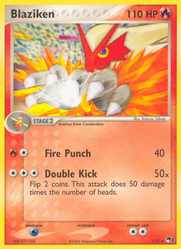 Blaziken 1/17, POP Series 1 Pokémon card