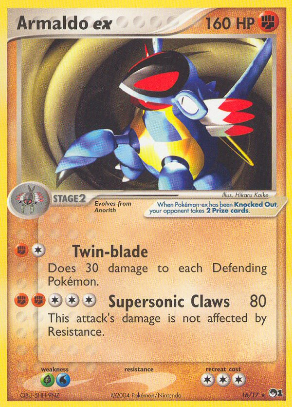Armaldo ex 16/17, POP Series 1 Pokémon card
