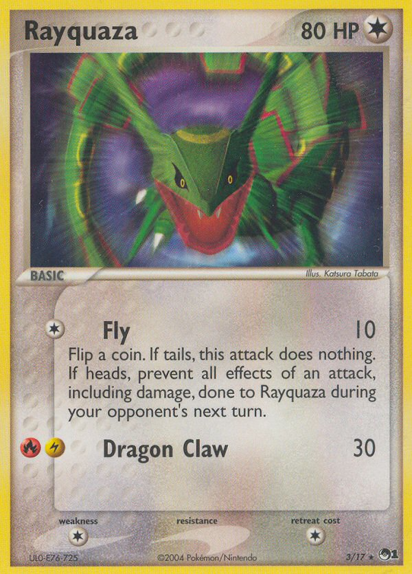 Rayquaza 3/17, POP Series 1 Pokémon card