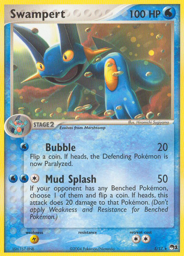 Swampert 5/17, POP Series 1 Pokémon card