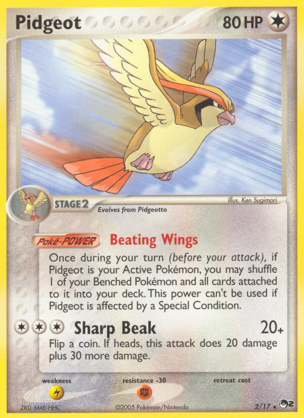 Pidgeot 2/17, POP Series 2 Pokémon card
