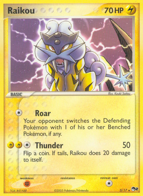 Raikou 3/17, POP Series 2 Pokémon card