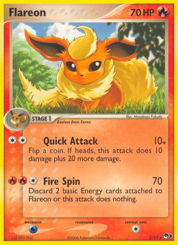 Flareon 2/17, POP Series 3 Pokémon card