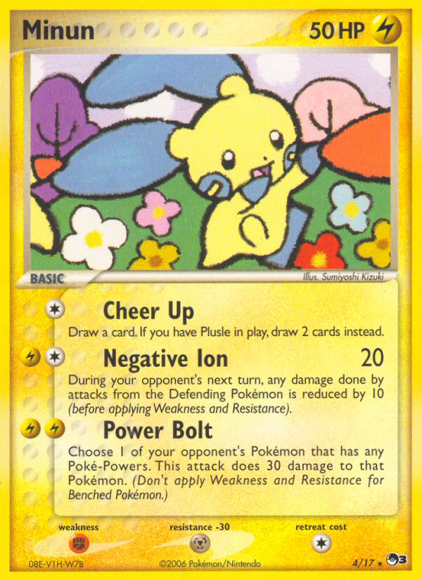 Minun 4/17, POP Series 3 Pokémon card