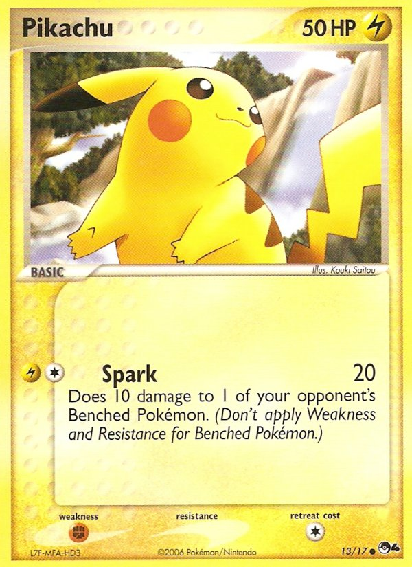 Pikachu 13/17, POP Series 4 Pokémon card