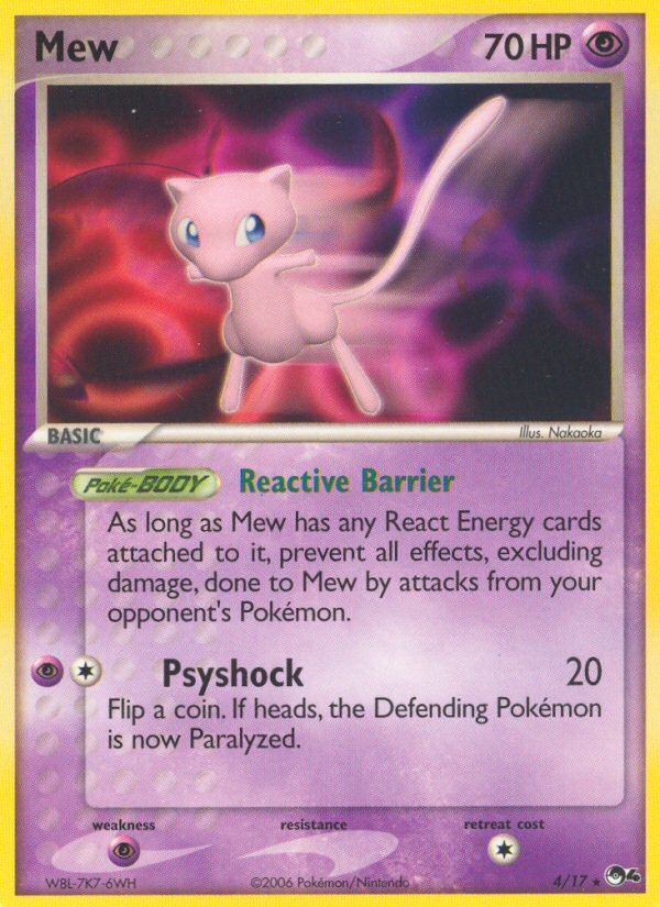 Mew 4/17, POP Series 4 Pokémon card