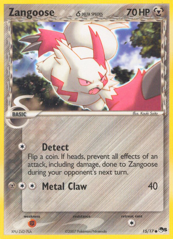 Zangoose δ 15/17, POP Series 5 Pokémon card